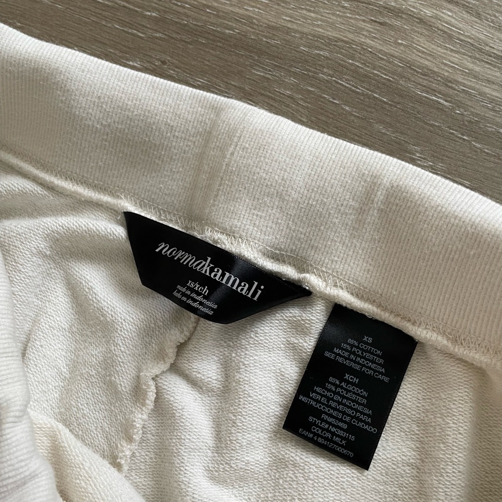 Norma Kamali Cream Cotton Lounge Pant in Milk Sz XS EUC - Picture 4 of 6